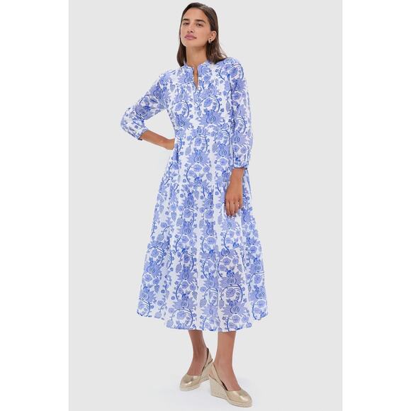 RO'S GARDEN Exclusive Bluefanny Rio Midi Dress Size M NWT Retail $200 Tuckernuck - Picture 1 of 8
